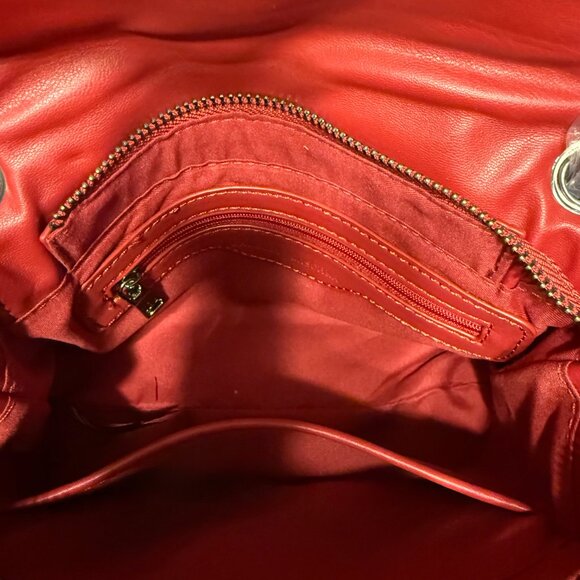 Badgley Mischka Brick Red Crossbody W/Logo Turn Lock NWT - Picture 4 of 4